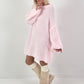 Long pullover/dress model "Soft Aura" - baby pink