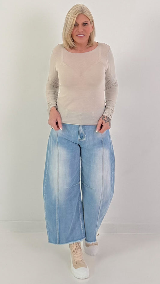 Lichtgewicht kasjmier overhemd - beige