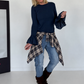 Waist Wrap im Karomuster - marine-mehrfarbig