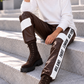 Hose im Materialmix City Statement - mokka