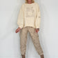 Sweater mit 3D-Print - beige-leo