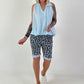 Ballon Blusen Top mit V-Neck - hellblau