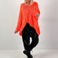 Grof gebreide trui model "Mellow Mix" - neon oranje
