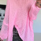 Soft Oversized Chunky Knit Sweater - Pink