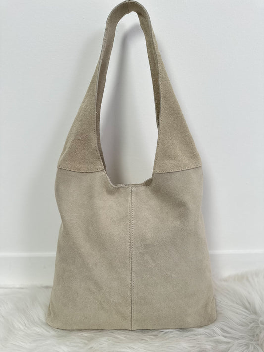 Casual suede bag - beige