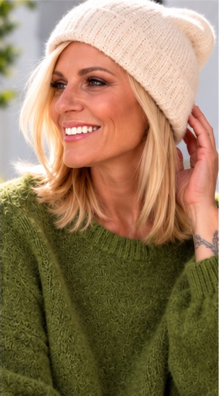 Kuschelig kastiger Pullover - moosgrün