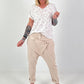 Fine-knit T-shirt Leo - white-beige