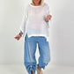 Oversized Linen Shirt - white