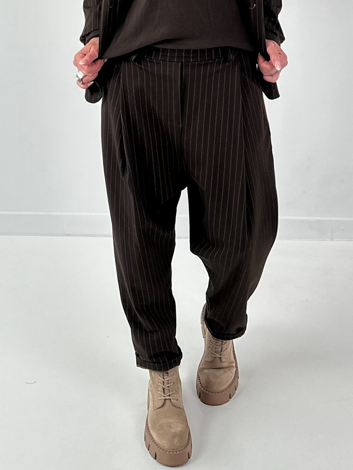 Trousers model "Office Out" - chocolate