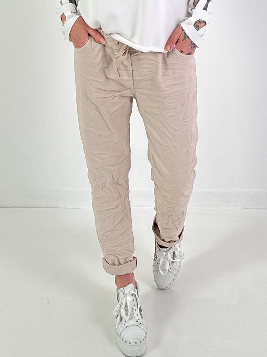 Broekmodel "Softy Crush" - beige