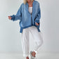 Oversized Jeansjacke - hellblau