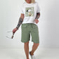 T-shirt met comicprint op de voorkant - wit-khaki