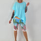 Oversized T-shirt - turquoise