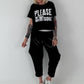 Kurzes Kastiges Shirt mit Print - schwarz