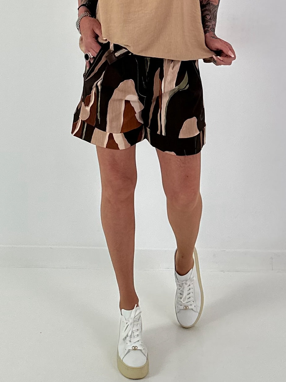 Shorts mit Muster -  schoko mehrfarbig