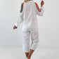 Bluse mit cold shoulder Detail - weiss