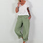 Balloon trousers with overlay - khaki