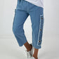 Jeans with eyelet details - light blue