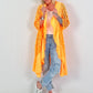 Lace coat in a material mix - neon orange