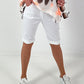 Korte broek met elastische tailleband - wit