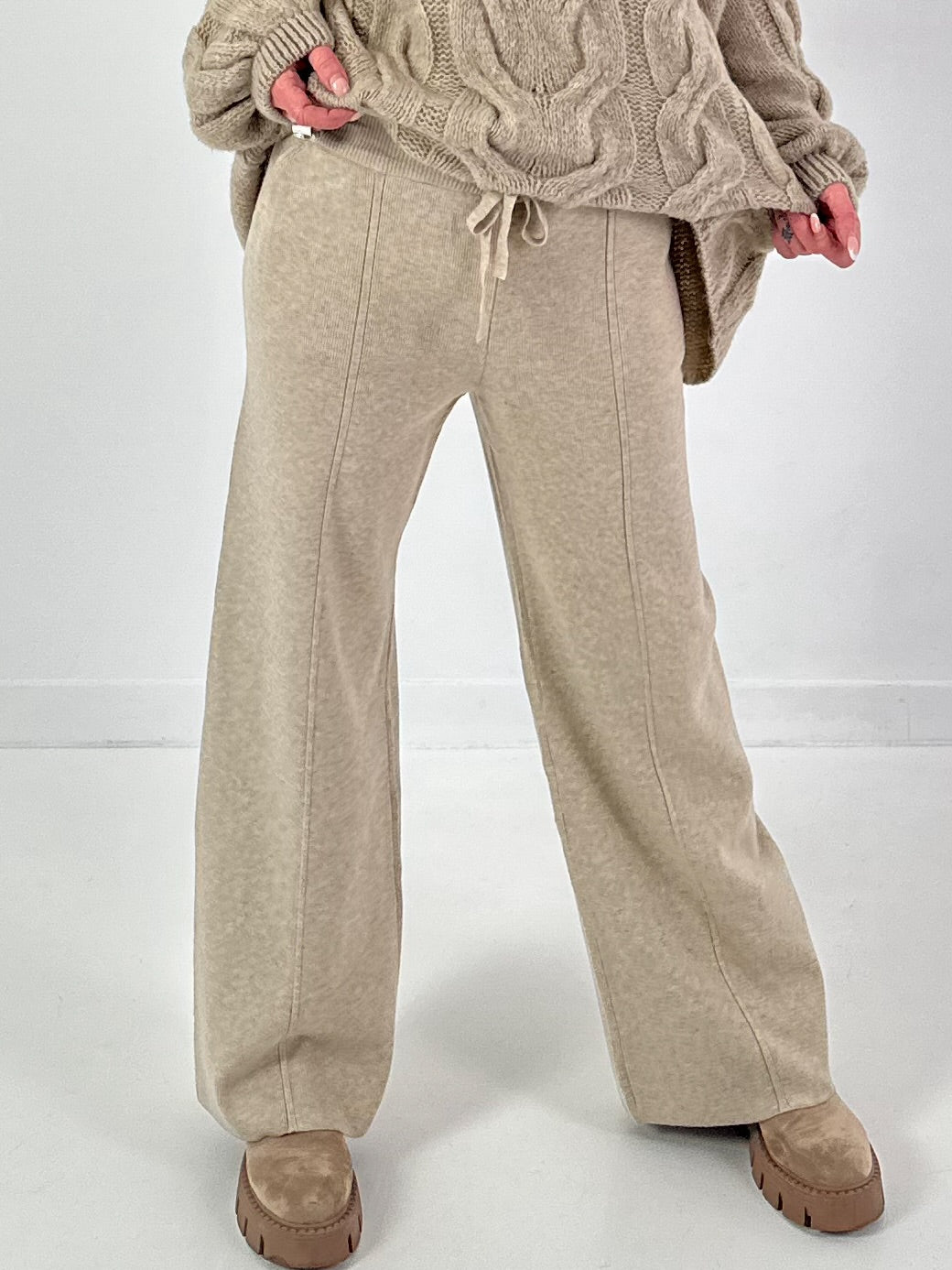 Knitted trousers model “Weave&amp;Wear” - beige
