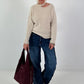 Knitted sweater with cut-out - beige