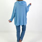 Feinstrick Hoodie - hellblau