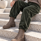 Weiche Ballon-Cordhose mit Gürtel - stone-washed-oliv