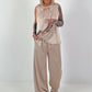 Two-piece satin look - beige