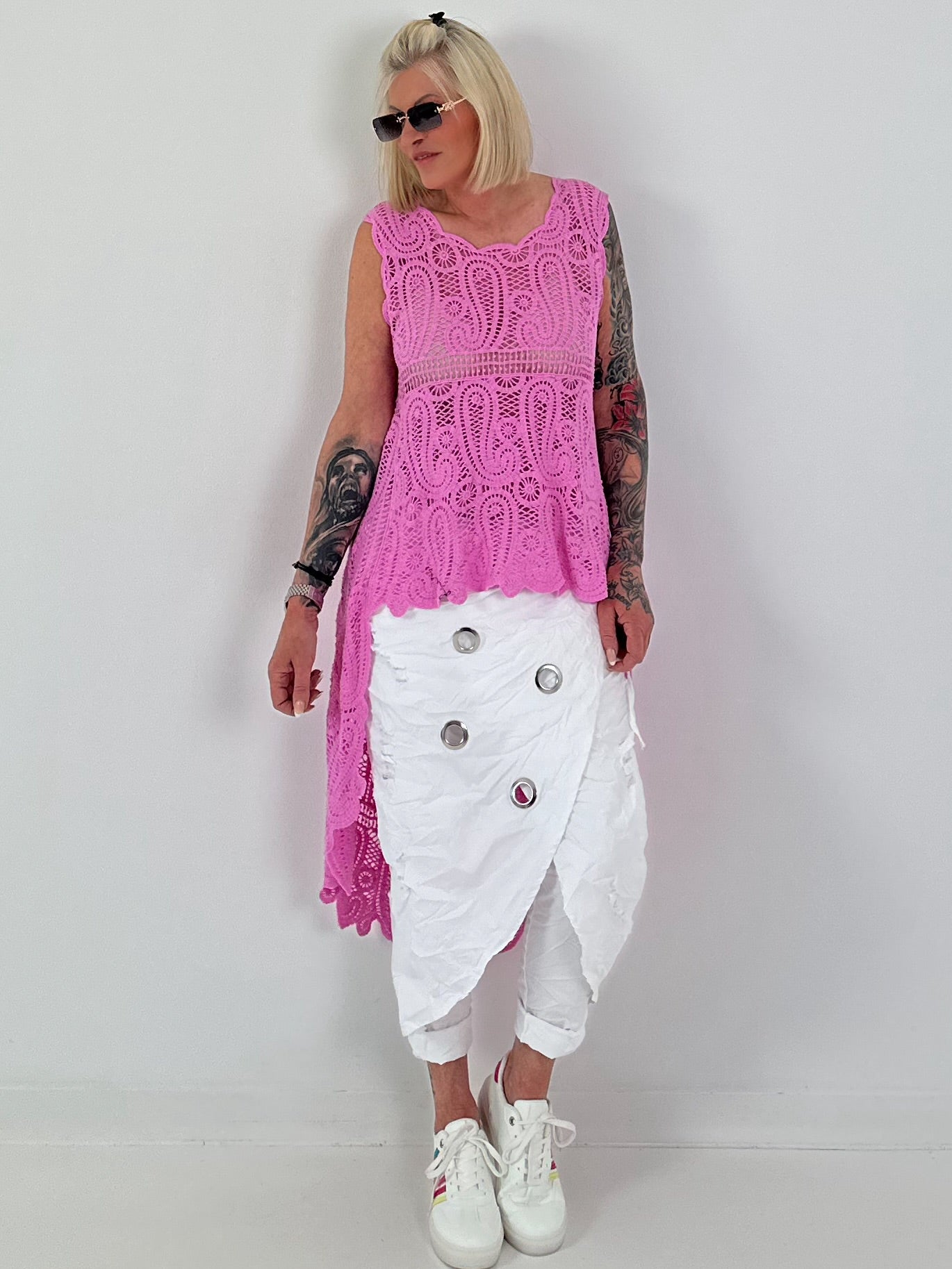 Ibiza Crochet Shirt - Pink