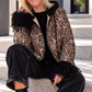 Jacke mit Kapuze im Leo-Look - leo-mehrfarbig