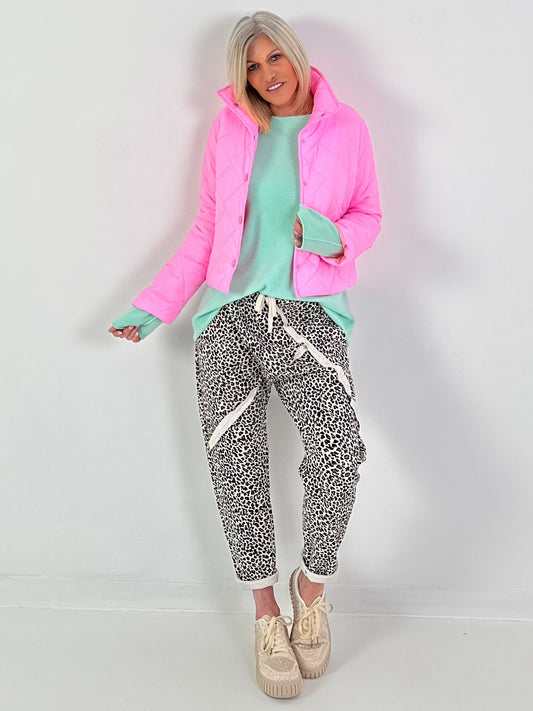 Kurze Steppjacke - rosa