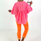 Patterned blouse - neon pink-neon orange-white