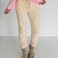 Hose in Knit-Look mit elastischem Bund - vanille