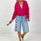 Bomberjacke mit gerafftem Arm - pink