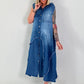 Hooded denim dress - dark blue