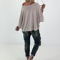 Strick Shirt mit Leo-Print - beige