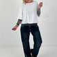 Shirt mit halben Arm und stylischen Außennähten - weiss