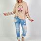 Sweatshirt model "Skull&amp;Roses" - beige