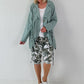 Fancy linen jacket with side lacing - khaki