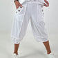 Casual sweatpants with eyelet details - white