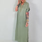 Long silk dress - khaki