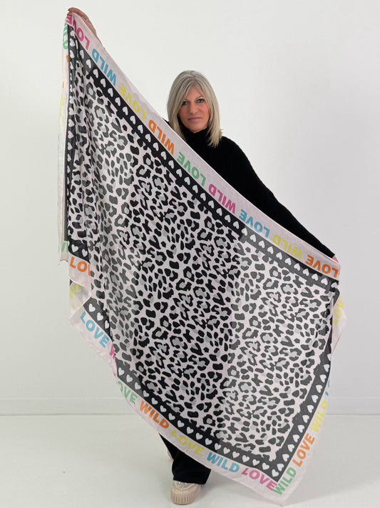 Tuch Modell "Wild Love" - schwarz-mehrfarbig