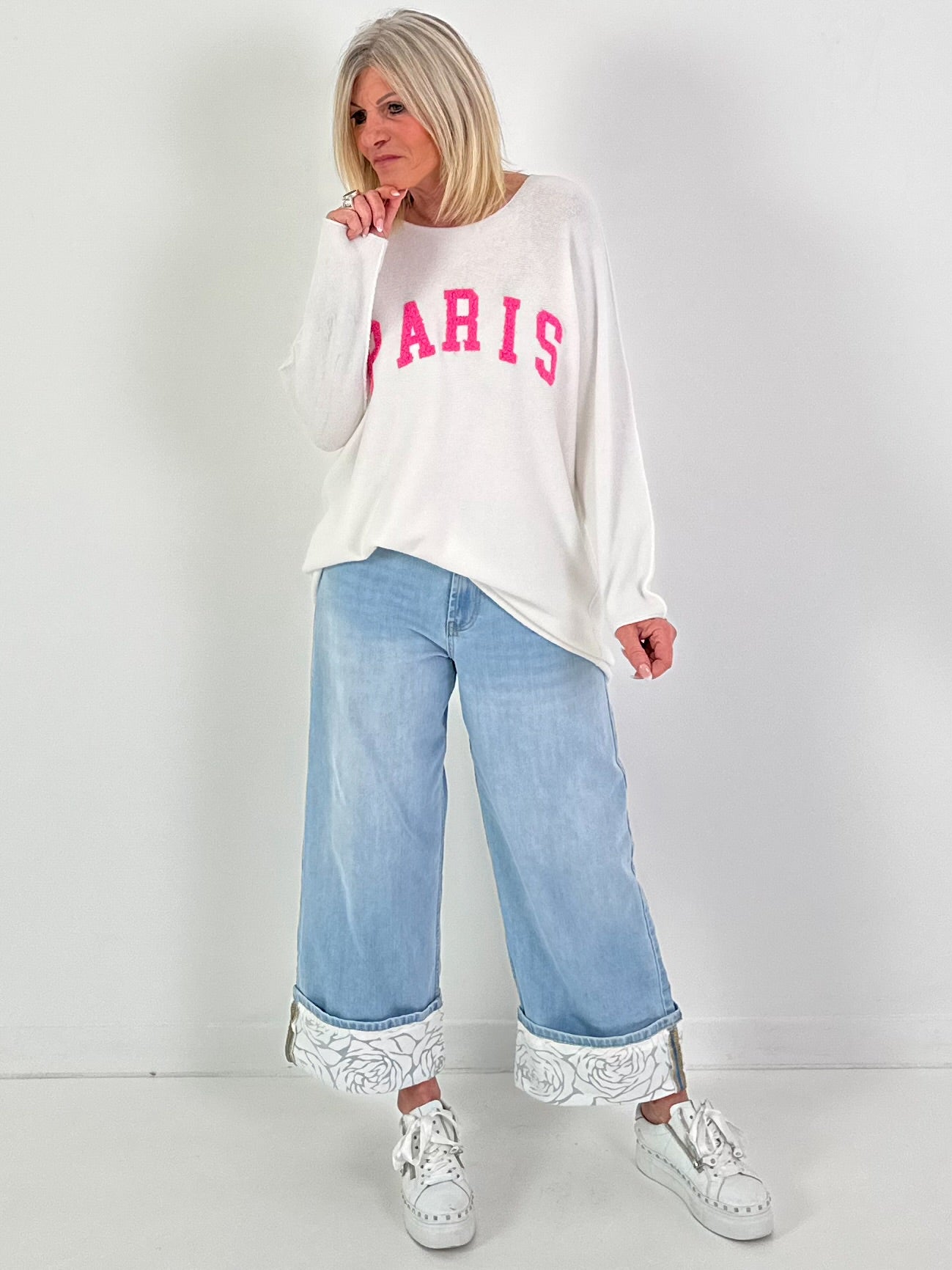 Pullover Modell "Fleur de Paris" - weiss