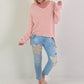 Oversized Strickpullover - rosa