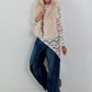 Asymmetrisches Spitzenshirt mit floralem Muster - 6 Farben