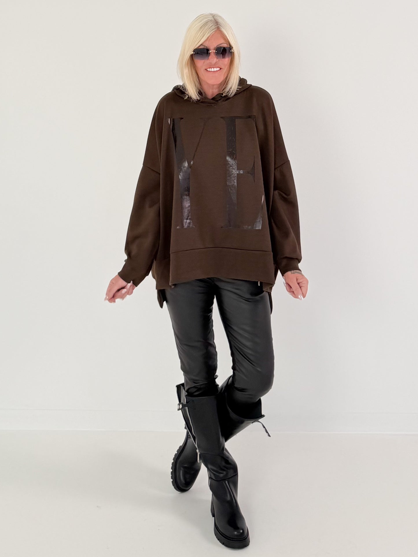 Oversized Hoodie YEAH - mokka