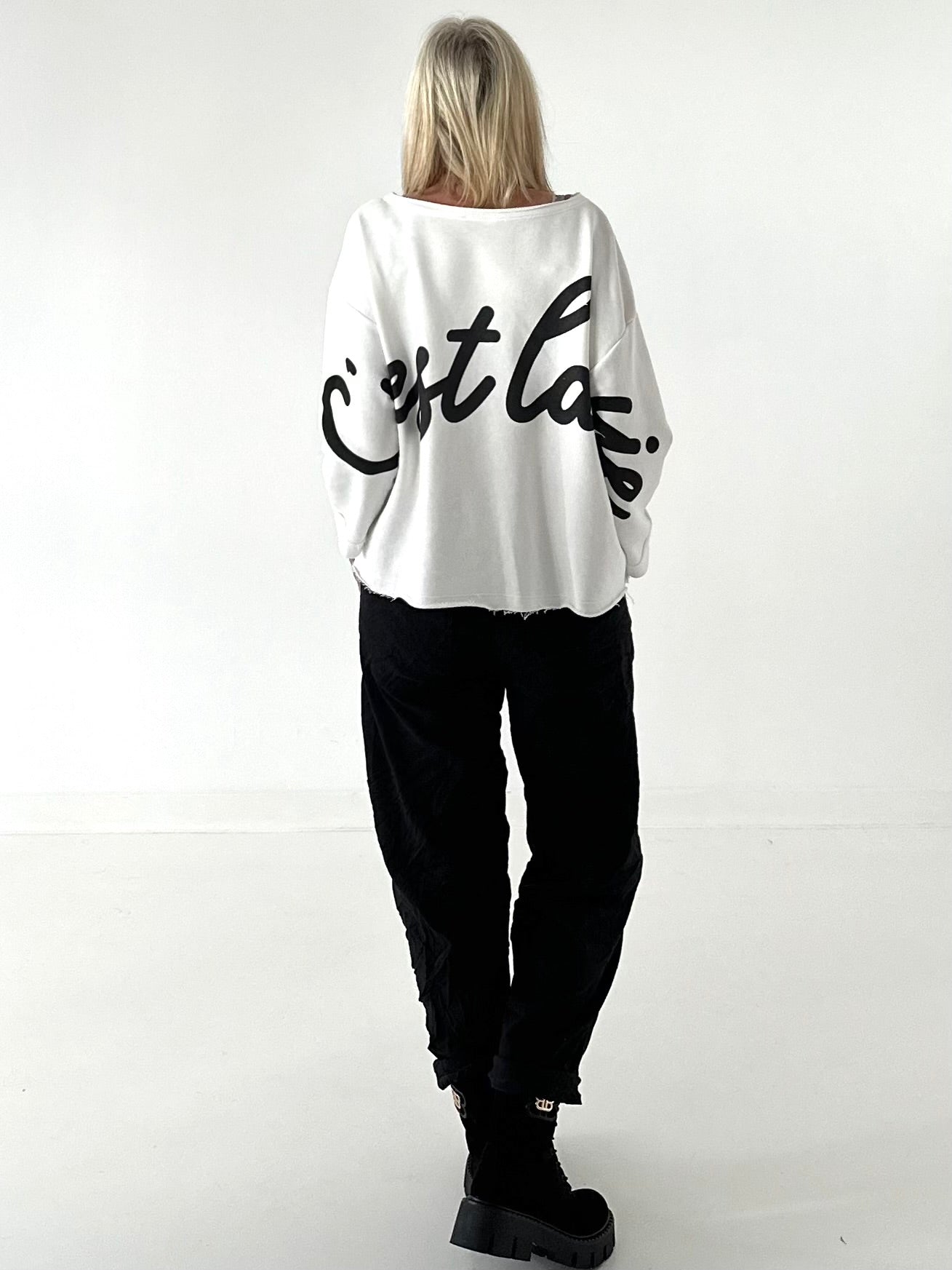 Sweater Cèst la vie - weiss