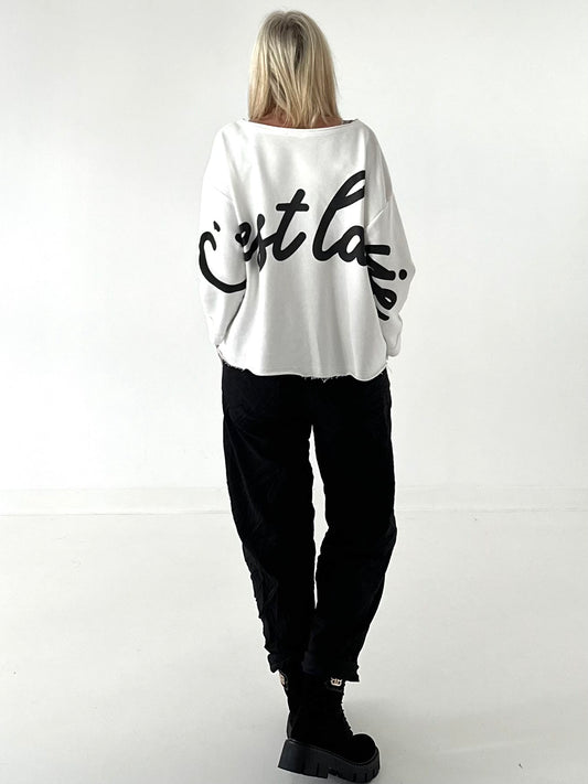 Sweater Cèst la vie - weiss