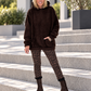 Hoodie in Teddy-Curl-Optik - mokka